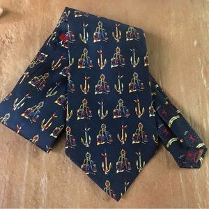 Tommy Hilfiger navy nautical silk tie
